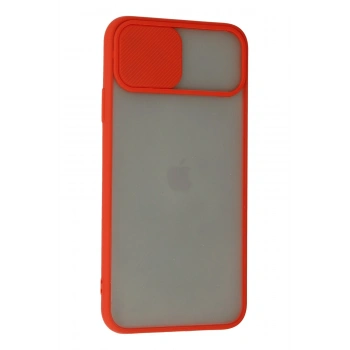 iPhone 11 Pro Max Kılıf Palm Buzlu Kamera Sürgülü Silikon - Kırmızı