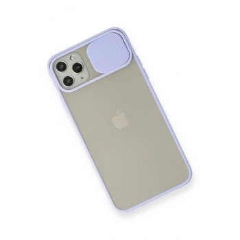 iPhone 11 Pro Max Kılıf Palm Buzlu Kamera Sürgülü Silikon - Lila