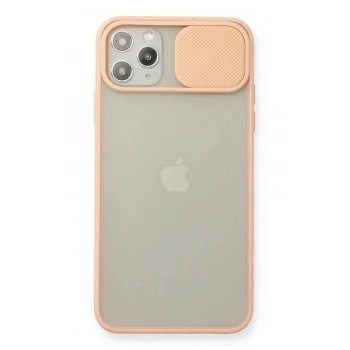 iPhone 11 Pro Max Kılıf Palm Buzlu Kamera Sürgülü Silikon - Pembe