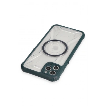 iPhone 11 Pro Max Kılıf Prag Magneticsafe Kapak - Koyu Yeşil