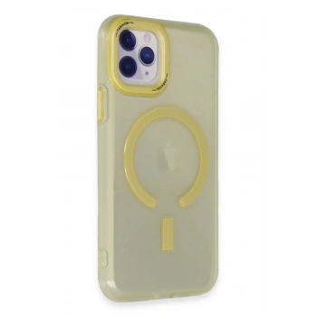 iPhone 11 Pro Max Kılıf Troy Magsafe Kapak - Sarı
