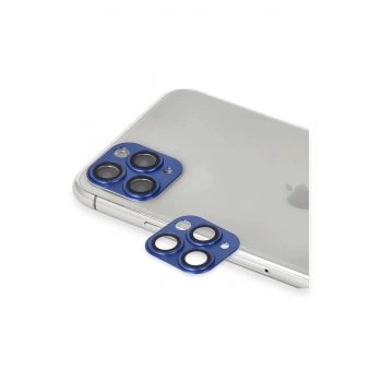 iPhone 11 Pro Max Pers Alüminyum Kamera Lens - Lacivert