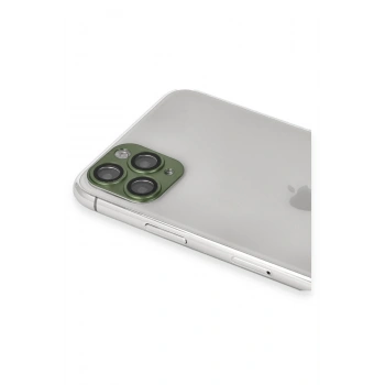 iPhone 11 Pro Max Pers Alüminyum Kamera Lens - Yeşil