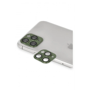 iPhone 11 Pro Max Pers Alüminyum Kamera Lens - Yeşil