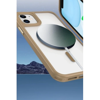 iPhone 12 Kılıf Enka Magsafe Silikon Kılıf - Şeffaf