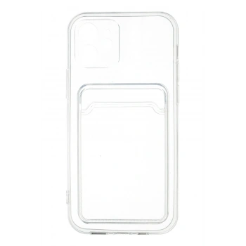 iPhone 12 Kılıf Kart Şeffaf Silikon - Şeffaf