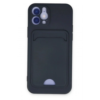 iPhone 12 Kılıf Kelvin Kartvizitli Silikon - Lacivert