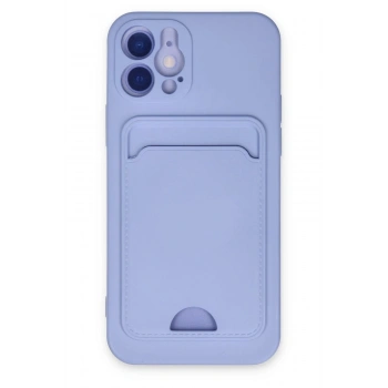 iPhone 12 Kılıf Kelvin Kartvizitli Silikon - Lila