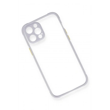 iPhone 12 Kılıf Miami Şeffaf Silikon - Lila