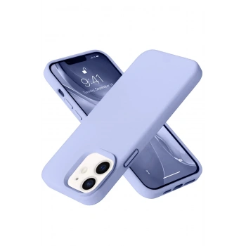 iPhone 12 Kılıf Nano içi Kadife Silikon - Lila