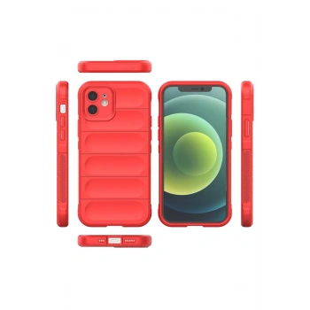 iPhone 12 Kılıf Optimum Silikon - Kırmızı