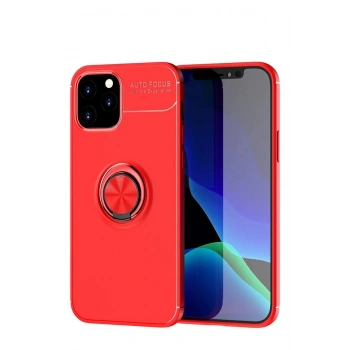 iPhone 12 Kılıf Range Yüzüklü Silikon - Kırmızı