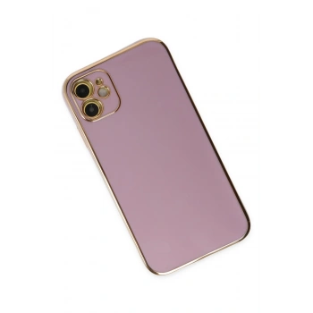 iPhone 12 Kılıf Volet Silikon - Mor