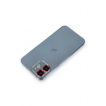 iPhone 12 Metal Kamera Lens Koruma Cam - Kırmızı