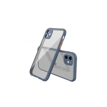 iPhone 12 Mini Kılıf Miami Şeffaf Silikon - Gri