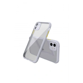 iPhone 12 Mini Kılıf Miami Şeffaf Silikon - Lila