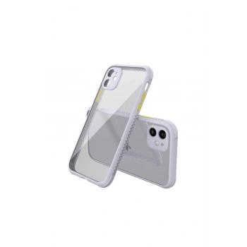 iPhone 12 Mini Kılıf Miami Şeffaf Silikon - Lila