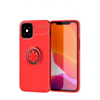 iPhone 12 Mini Kılıf Range Yüzüklü Silikon - Kırmızı