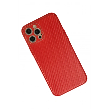 iPhone 12 Pro Kılıf Coco Karbon Silikon - Kırmızı