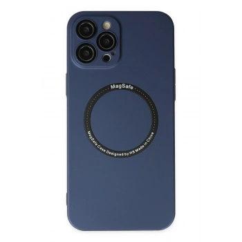 iPhone 12 Pro Kılıf Jack Magneticsafe Lens Silikon - Lacivert