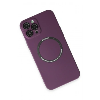 iPhone 12 Pro Kılıf Jack Magneticsafe Lens Silikon - Mürdüm