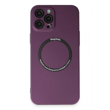 iPhone 12 Pro Kılıf Jack Magneticsafe Lens Silikon - Mürdüm