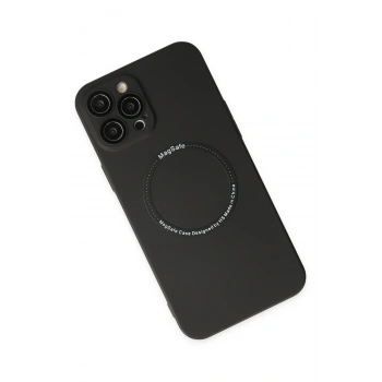 iPhone 12 Pro Kılıf Jack Magneticsafe Lens Silikon - Siyah