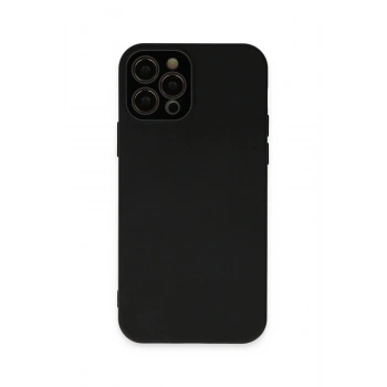 iPhone 12 Pro Kılıf Lansman Glass Kapak - Siyah