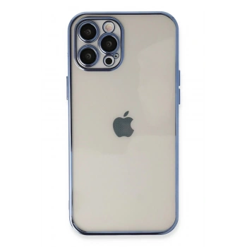 iPhone 12 Pro Kılıf Lensli Silikon - Açık Mavi