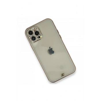 iPhone 12 Pro Kılıf Liva Taşlı Silikon - Mor