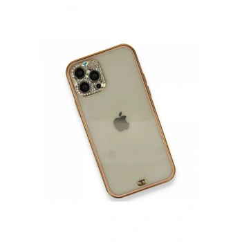 iPhone 12 Pro Kılıf Liva Taşlı Silikon - Pembe