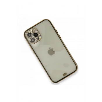 iPhone 12 Pro Kılıf Liva Taşlı Silikon - Siyah