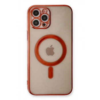 iPhone 12 Pro Kılıf Magneticsafe Lazer Silikon - Kırmızı
