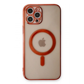 iPhone 12 Pro Kılıf Magneticsafe Lazer Silikon - Kırmızı
