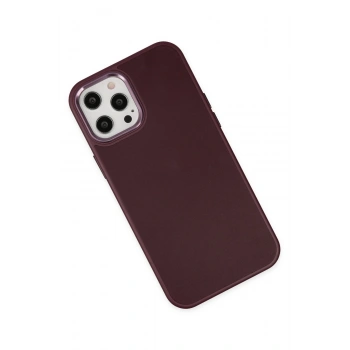iPhone 12 Pro Max Kılıf Asya Deri Silikon - Mürdüm