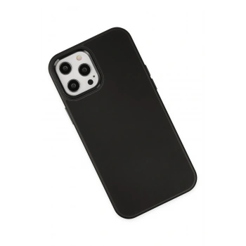 iPhone 12 Pro Max Kılıf Asya Deri Silikon - Siyah