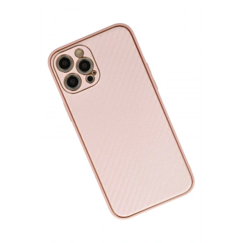 iPhone 12 Pro Max Kılıf Coco Karbon Silikon - Pembe