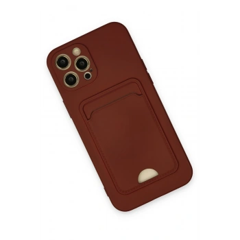 iPhone 12 Pro Max Kılıf Kelvin Kartvizitli Silikon - Bordo