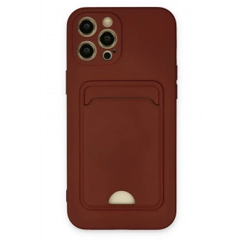 iPhone 12 Pro Max Kılıf Kelvin Kartvizitli Silikon - Bordo