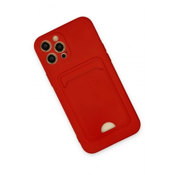 iPhone 12 Pro Max Kılıf Kelvin Kartvizitli Silikon - Kırmızı