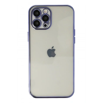 iPhone 12 Pro Max Kılıf Lensli Silikon - Mor