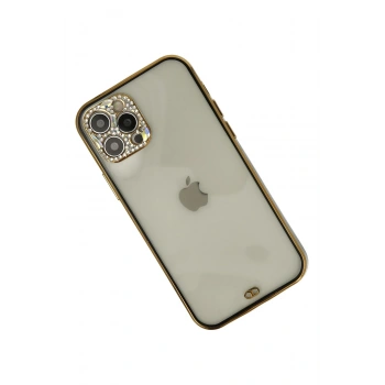 iPhone 12 Pro Max Kılıf Liva Taşlı Silikon - Siyah