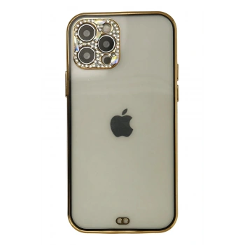 iPhone 12 Pro Max Kılıf Liva Taşlı Silikon - Siyah