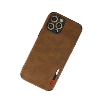 iPhone 12 Pro Max Kılıf Loop Deri Silikon - Kahverengi