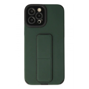 iPhone 12 Pro Max Kılıf Mega Standlı Silikon - Yeşil