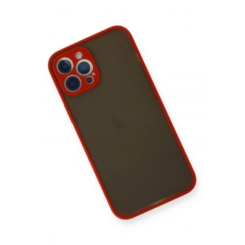 iPhone 12 Pro Max Kılıf Montreal Silikon Kapak - Kırmızı