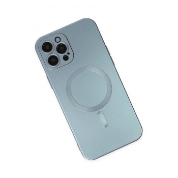 iPhone 12 Pro Max Kılıf Moshi Lens Magneticsafe Silikon - Sierra Blue