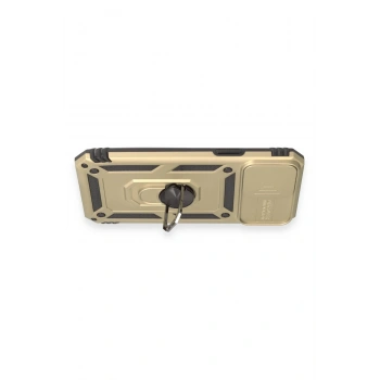 iPhone 12 Pro Max Kılıf Pars Lens Yüzüklü Silikon - Gold