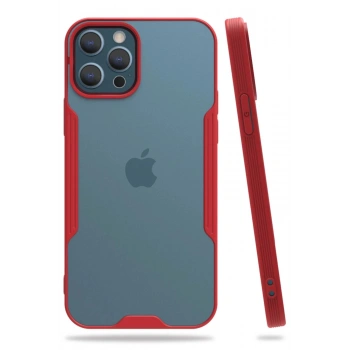 iPhone 12 Pro Max Kılıf Platin Silikon - Kırmızı