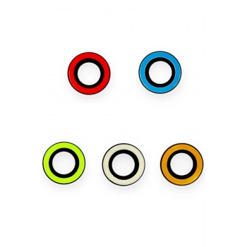 iPhone 12 Pro Max Neon Fosforlu Kamera Lens - Turuncu